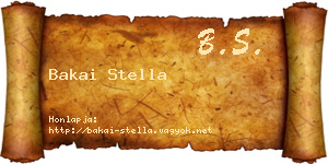 Bakai Stella névjegykártya