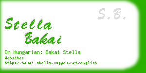 stella bakai business card